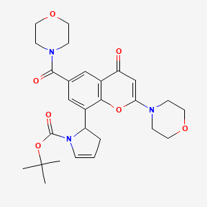 molecular formula C27H33N3O7 B8531883 tert-butyl 2-[6-(morpholine-4-carbonyl)-2-morpholin-4-yl-4-oxochromen-8-yl]-2,3-dihydropyrrole-1-carboxylate 