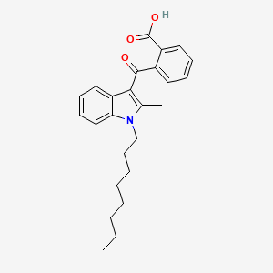 molecular formula C25H29NO3 B8532263 2-(2-Methyl-1-octyl-1H-indole-3-carbonyl)benzoic acid CAS No. 60316-84-9