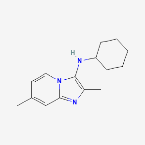 molecular formula C15H21N3 B8532299 Cyclohexyl-(2,7-dimethyl-imidazo[1,2-a]pyridin-3-yl)-amine 