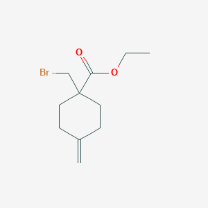 molecular formula C11H17BrO2 B8532311 Ethyl 1-(Bromomethyl)-4-methylenecyclohexanecarboxylate 