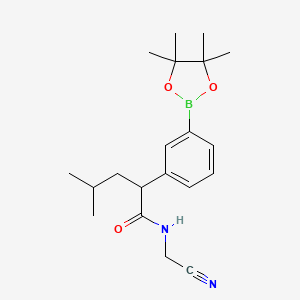molecular formula C20H29BN2O3 B8532359 N-(cyanomethyl)-4-methyl-2-[3-(4,4,5,5-tetramethyl-1,3,2-dioxaborolan-2-yl)phenyl]pentanamide 