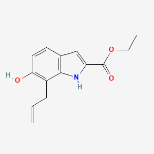 molecular formula C14H15NO3 B8532392 Ethyl 6-hydroxy-7-(prop-2-en-1-yl)-1H-indole-2-carboxylate CAS No. 88694-46-6