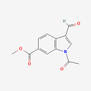 molecular formula C13H11NO4 B8532424 Methyl 1-acetyl-3-formylindole-6-carboxylate 