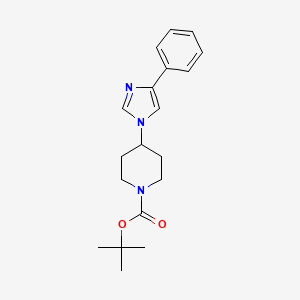 molecular formula C19H25N3O2 B8532442 tert-butyl 4-(4-phenylimidazol-1-yl)piperidine-1-carboxylate 