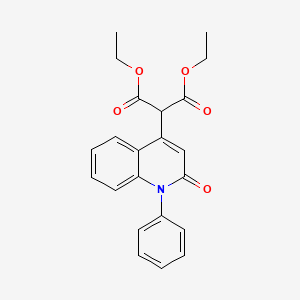 molecular formula C22H21NO5 B8532736 Diethyl 1,2-dihydro-2-oxo-1-phenylquinol-4-ylmalonate 