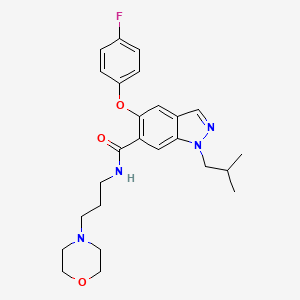 1h-Indazole-6-carboxamide,5-(4-fluorophenoxy)-1-(2-methylpropyl)-n-[3-(4-morpholinyl)propyl]-