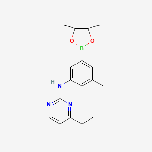 molecular formula C20H28BN3O2 B8533161 N-[3-methyl-5-(4,4,5,5-tetramethyl-1,3,2-dioxaborolan-2-yl)phenyl]-4-propan-2-ylpyrimidin-2-amine 