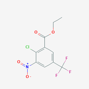 molecular formula C10H7ClF3NO4 B8533318 Ethyl 2-chloro-3-nitro-5-trifluoromethylbenzoate 