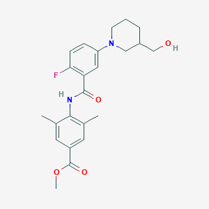 molecular formula C23H27FN2O4 B8533354 methyl 4-[[2-fluoro-5-[3-(hydroxymethyl)piperidin-1-yl]benzoyl]amino]-3,5-dimethylbenzoate 