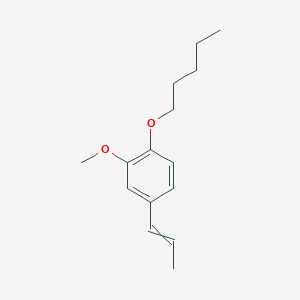 molecular formula C15H22O2 B085334 Benzene, 2-methoxy-1-(pentyloxy)-4-(1-propenyl)- CAS No. 10484-36-3