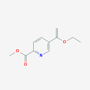 molecular formula C11H13NO3 B8533413 Methyl 5-(1-ethoxyvinyl)picolinate 