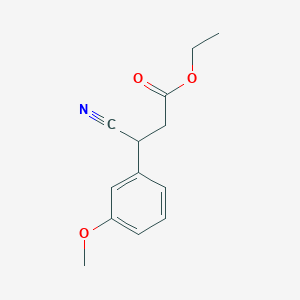 molecular formula C13H15NO3 B8533432 Ethyl 3-cyano-3-(3-methoxyphenyl)propanoate 
