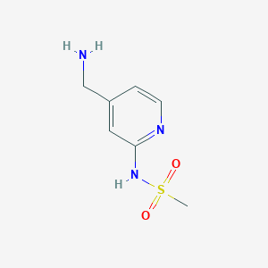 molecular formula C7H11N3O2S B8533465 N-[4-(aminomethyl)pyridin-2-yl]methanesulfonamide 