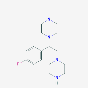 molecular formula C17H27FN4 B8533536 Piperazine, 1-[1-(4-fluorophenyl)-2-(1-piperazinyl)ethyl]-4-methyl- CAS No. 89011-82-5