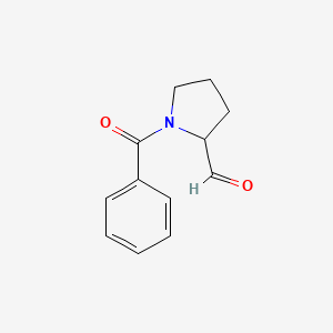 molecular formula C12H13NO2 B8533543 1-Benzoyl-2-formylpyrrolidine 