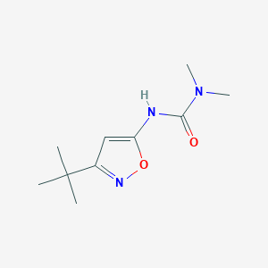 molecular formula C10H17N3O2 B8533721 Urea, N'-(3-(1,1-dimethylethyl)-5-isoxazolyl)-N,N-dimethyl- CAS No. 59669-54-4