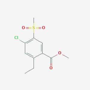 molecular formula C11H13ClO4S B8534320 Methyl 2-ethyl-4-chloro-5-methylsulphonylbenzoate 