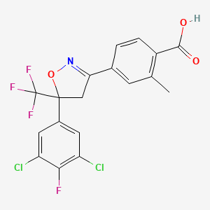 4-(5-(3,5-Dichloro-4-fluorophenyl)-5-(trifluoromethyl)-4,5-dihydroisoxazol-3-yl)-2-methylbenzoic acid