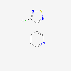 molecular formula C8H6ClN3S B8534408 5-(4-Chloro-1,2,5-thiadiazol-3-yl)-2-methylpyridine CAS No. 141775-37-3