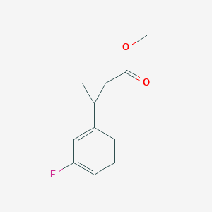 molecular formula C11H11FO2 B8534428 Methyl 2-(3-fluorophenyl)cyclopropanecarboxylate 