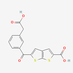 molecular formula C16H10O5S2 B8534463 5-[3-(Carboxymethyl)benzoyl]thieno[2,3-b]thiophene-2-carboxylic acid CAS No. 64379-62-0