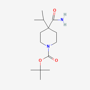 molecular formula C14H26N2O3 B8534472 tert-Butyl 4-(aminocarbonyl)-4-isopropylpiperidine-1-carboxylate 
