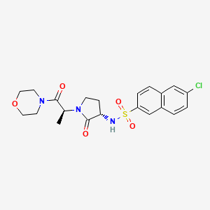 6-Chloro-N-{(3S)-1-[(1S)-1-methyl-2-(4-morpholinyl)-2-oxo ethyl]-2-oxo-3-pyrrolidinyl}-2-naphthalenesulfonamide