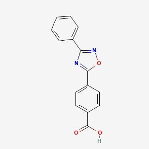 molecular formula C15H10N2O3 B8534646 4-(3-Phenyl-1,2,4-oxadiazol-5-yl)benzoic acid 