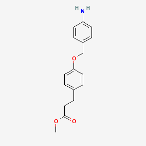 molecular formula C17H19NO3 B8534652 Methyl 4-[(4-aminophenyl)methoxy]benzenepropanoate 