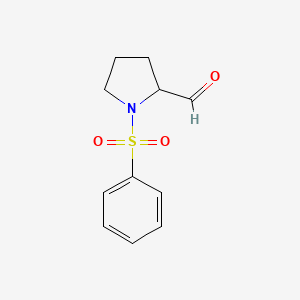 molecular formula C11H13NO3S B8534699 1-Benzenesulfonylpyrrolidine-2-carbaldehyde 