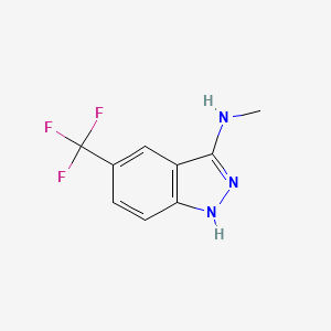 molecular formula C9H8F3N3 B8534702 N-Methyl-5-(trifluoromethyl)-1H-indazol-3-amine CAS No. 61309-63-5