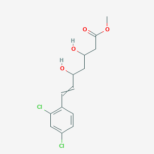 molecular formula C14H16Cl2O4 B8534769 methyl (E)-7-(2,4-dichlorophenyl)-3,5-dihydroxyhept-6-enoate 