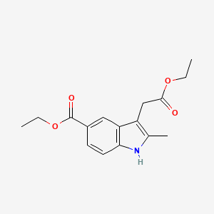 molecular formula C16H19NO4 B8535014 1h-Indole-3-acetic acid,5-(ethoxycarbonyl)-2-methyl-,ethyl ester 