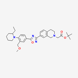 molecular formula C32H42N4O4 B8535104 tert-butyl 2-[7-[5-[4-(2-ethylpiperidin-1-yl)-3-(methoxymethyl)phenyl]-1,2,4-oxadiazol-3-yl]-3,4-dihydro-1H-isoquinolin-2-yl]acetate 