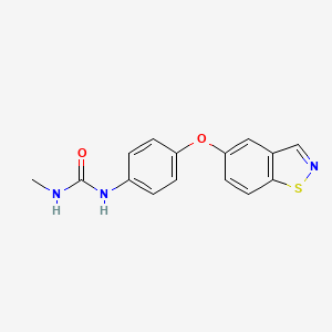 molecular formula C15H13N3O2S B8535217 N-{4-[(1,2-Benzothiazol-5-yl)oxy]phenyl}-N'-methylurea CAS No. 89721-75-5