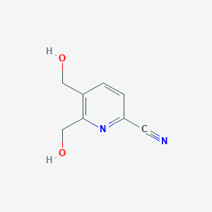 molecular formula C8H8N2O2 B8535281 5,6-Bis(hydroxymethyl)picolinonitrile 