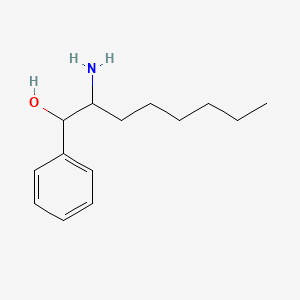 molecular formula C14H23NO B8535343 2-Amino-1-phenyloctan-1-ol CAS No. 7467-55-2