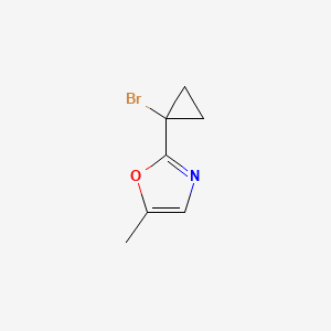 molecular formula C7H8BrNO B8535555 2-(1-Bromocyclopropyl)-5-methyloxazole 