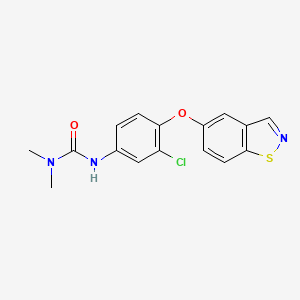 molecular formula C16H14ClN3O2S B8535565 N'-{4-[(1,2-Benzothiazol-5-yl)oxy]-3-chlorophenyl}-N,N-dimethylurea CAS No. 89721-84-6