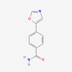 molecular formula C10H8N2O2 B8535571 4-(5-Oxazolyl)-benzamide 