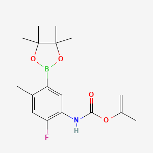 molecular formula C17H23BFNO4 B8535607 prop-1-en-2-yl N-[2-fluoro-4-methyl-5-(4,4,5,5-tetramethyl-1,3,2-dioxaborolan-2-yl)phenyl]carbamate CAS No. 1454682-73-5