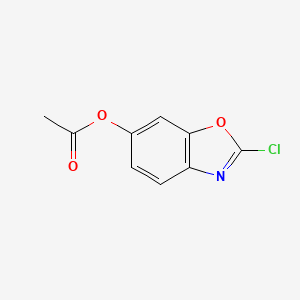 molecular formula C9H6ClNO3 B8535760 2-Chloro-1,3-benzoxazol-6-yl acetate CAS No. 256519-03-6