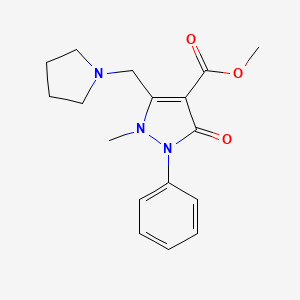 molecular formula C17H21N3O3 B8535879 methyl 1-methyl-3-oxo-2-phenyl-5-(pyrrolidin-1-ylmethyl)pyrazole-4-carboxylate 