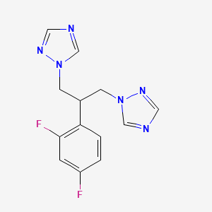 molecular formula C13H12F2N6 B8535910 1-[2-(2,4-Difluorophenyl)-3-(1H-1,2,4-triazol-1-yl)propyl]-1H-1,2,4-triazole 