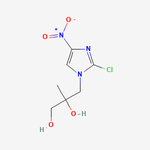molecular formula C7H10ClN3O4 B8535976 (2R)-3-(2-Chloro-4-nitro-1H-imidazol-1-yl)-2-methyl-1,2-propanediol 