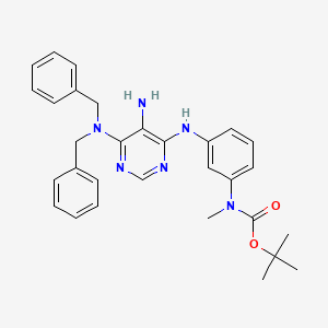 molecular formula C30H34N6O2 B8536123 tert-butyl N-[3-[[5-amino-6-(dibenzylamino)pyrimidin-4-yl]amino]phenyl]-N-methylcarbamate 