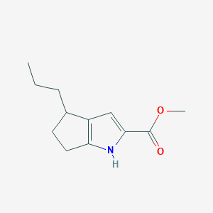 molecular formula C12H17NO2 B8536162 Methyl 4-propyl-1,4,5,6-tetrahydrocyclopenta[b]pyrrole-2-carboxylate 