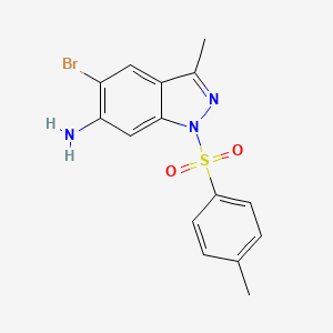 molecular formula C15H14BrN3O2S B8536204 5-bromo-3-methyl-1-(toluene-4-sulfonyl)-1H-indazol-6-ylamine 