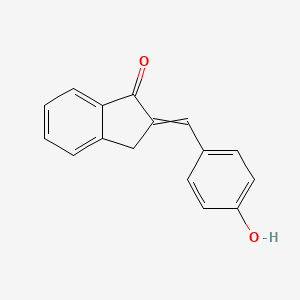 molecular formula C16H12O2 B8536218 4-(1-Oxoindan-2-ylidenemethyl)phenol 