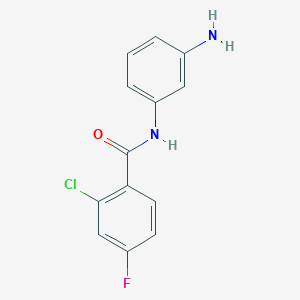 molecular formula C13H10ClFN2O B8536228 N-(3-Aminophenyl)-2-chloro-4-fluorobenzamide 